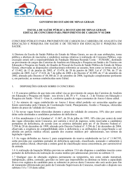 governo do estado de minas gerais escola de sa&uacute;de