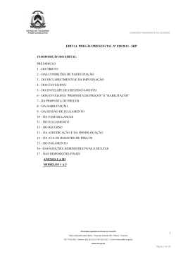 Edital de Preg&atilde;o Presencial n&ordm; 028.2013-SRP