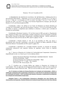 Portaria n.&ordm; 301, de 21 de julho de 2011. O PRESIDENTE DO