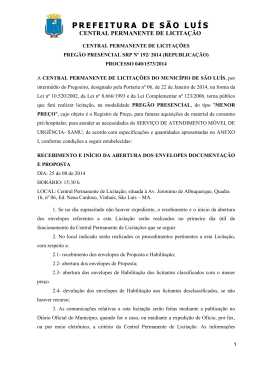 Edital - Prefeitura de S&atilde;o Lu&iacute;s