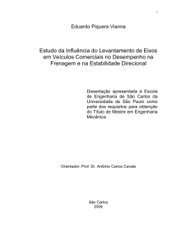 Estudo da Influ&ecirc;ncia do Levantamento de Eixos em Ve&iacute;culos