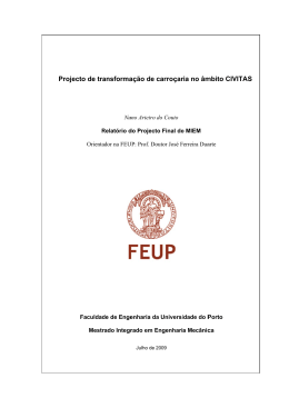 Projecto de tra ansforma a&ccedil;&atilde;o de carro&ccedil;ar ria no &acirc;m mbito CIV VITAS