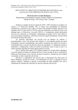 DIETA E SATURNISMO DO PATO-REAL (Anas platyrhynchos)