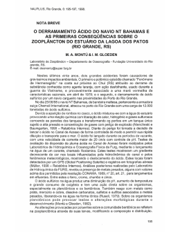 Volume 6, 1998 Nº 1 O derramamento ácido do navio NT Bahamas