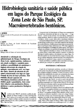 Hidrobiologia sanitária e saúde pública em lagos do