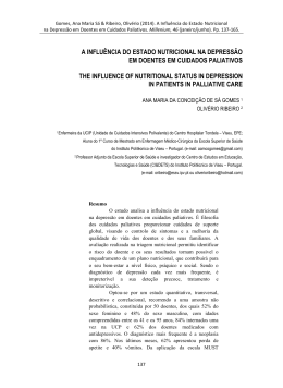 a influência do estado nutricional na depressão em doentes em