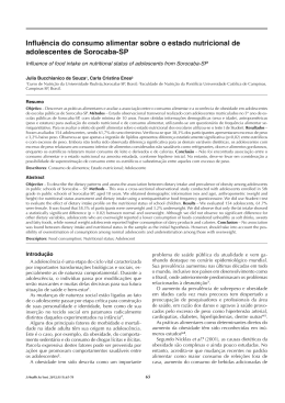 Influ&ecirc;ncia do consumo alimentar sobre o estado nutricional