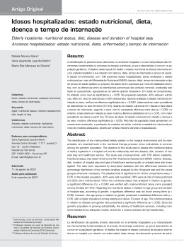 estado nutricional, dieta, doença e tempo de