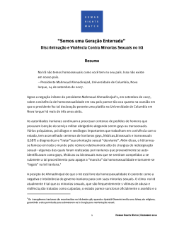 &ldquo;Somos uma Gera&ccedil;&atilde;o Enterrada&rdquo;