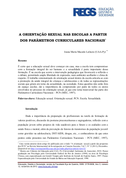 A orienta&ccedil;&atilde;o sexual nas escolas a partir dos Par&acirc;metros