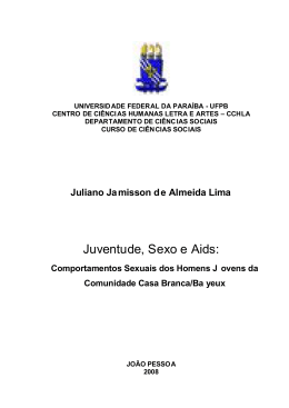 Juventude, Sexo e Aids: - CCHLA - Universidade Federal da Para&iacute;ba