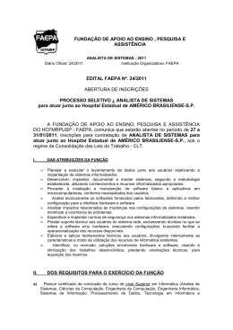 Edital I - Analista de Sistemas