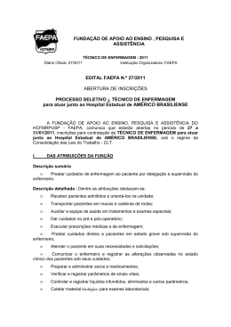 Edital IV - T&eacute;cnico de Enfermagem