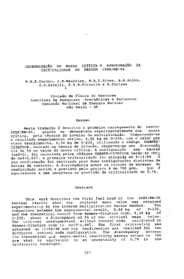 DETERMINAÇÃO DA MASSA CRITICA E APROXIMAÇÃO DA