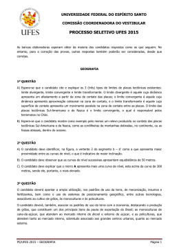 Geografia - Processo Seletivo Vest2016