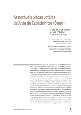 As not&aacute;veis placas votivas da Anta de Cabacinhitos (&Eacute;vora)