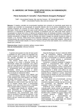 dr. amoroso: um trabalho de apoio social na humaniza&ccedil;&atilde;o