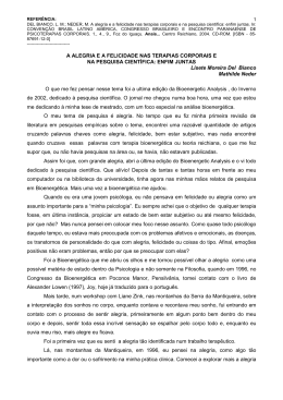 A ALEGRIA E A FELICIDADE NAS TERAPIAS