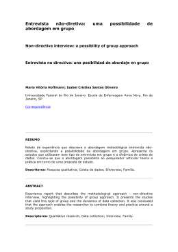 Entrevista não-diretiva: uma possibilidade de abordagem