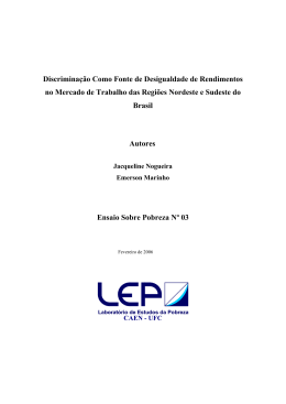 Discrimina&ccedil;&atilde;o Como Fonte de Desigualdade de
