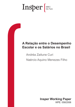 A Rela&ccedil;&atilde;o entre o Desempenho Escolar e os Sal&aacute;rios no Brasil