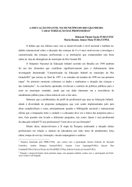 A EDUCA&Ccedil;&Atilde;O INFANTIL NO MUNIC&Iacute;PIO DO RIO GRANDE