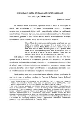 DIVERSIDADE, BUSCA DE IGUALDADE ENTRE OS SEXOS E