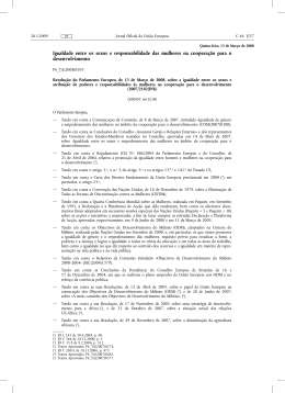 Igualdade entre os sexos e responsabilidade das mulheres na