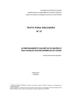 Acompanhamento das Metas do Mil&ecirc;nio e dos - Ipece