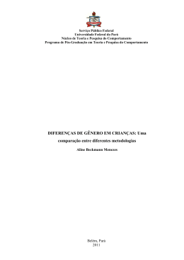 Diferen&ccedil;as de G&ecirc;nero em Crian&ccedil;as