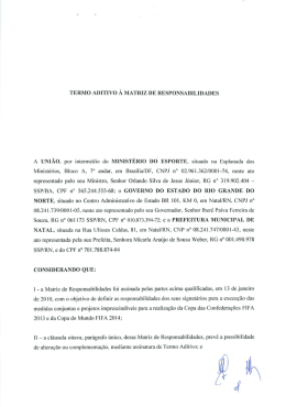 TERMO ADITIVO &Agrave; MATRIZ DE RESPONSABILIDADES A UNI&Atilde;O