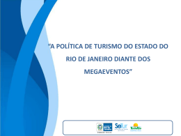 a pol&iacute;tica de turismo do estado do rio de janeiro diante