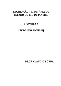 legisla&ccedil;&atilde;o tribut&aacute;ria do estado do rio de janeiro apostila 1