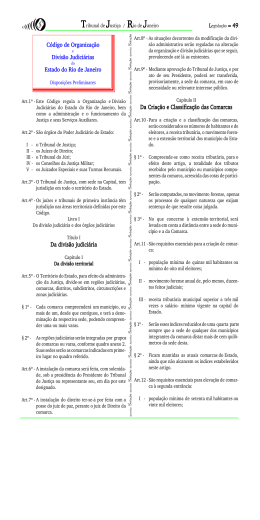 C&oacute;digo de Organiza&ccedil;&atilde;o Divis&atilde;o Judici&aacute;rias Estado do Rio de