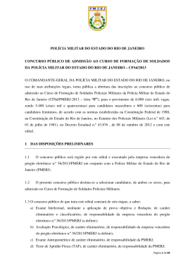 POLÍCIA MILITAR DO ESTADO DO RIO DE JANEIRO CONCURSO