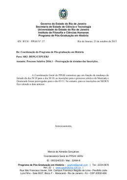 Governo do Estado do Rio de Janeiro Secretaria de Estado