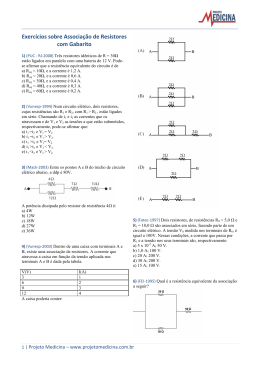 Exercícios sobre Associação de Resistores com