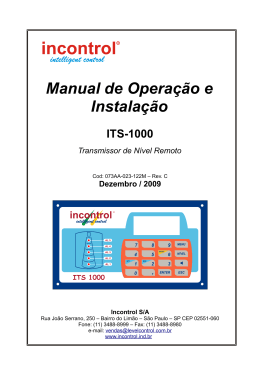 Manual do Computador de Nível Ultrassônico ITS1000