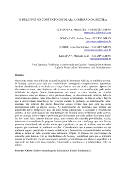 o bullying no contexto escolar: a omiss&atilde;o da escola