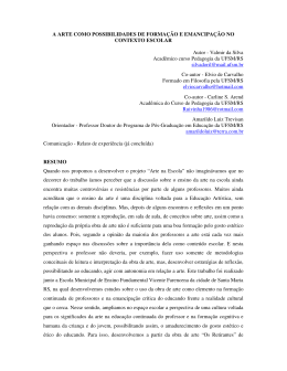A arte como possibilidade de forma&ccedil;&atilde;o e emancipa&ccedil;&atilde;o no contexto