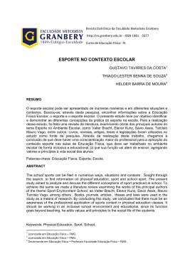 esporte no contexto escolar - revista eletr&ocirc;nica da faculdade