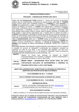 Edital PE 49/2014 - TRT da 3&ordf; Regi&atilde;o