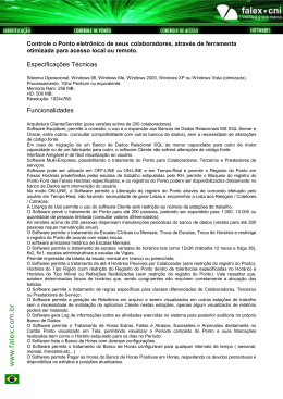 Especifica&ccedil;&otilde;es T&eacute;cnicas Funcionalidades w w w .fa le x .c o m .br