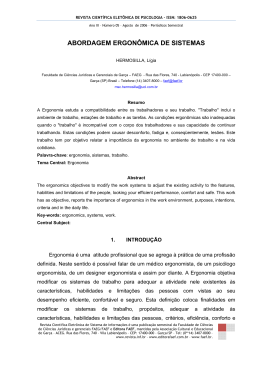 abordagem ergon&ocirc;mica de sistemas