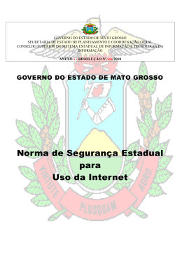 Norma de Seguran&ccedil;a Estadual para Uso da Internet