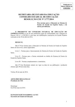 (Fixa Normas Sistema de Ensino do ES)