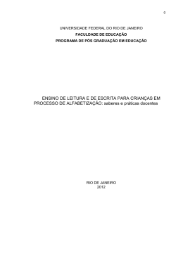 ENSINO DE LEITURA E DE ESCRITA PARA CRIANÇAS EM