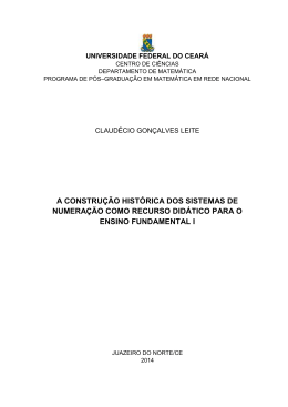 a constru&ccedil;&atilde;o hist&oacute;rica dos sistemas de numera&ccedil;&atilde;o como recurso