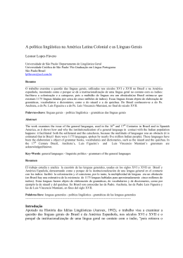 A pol&iacute;tica ling&uuml;&iacute;stica na Am&eacute;rica Latina Colonial e as L&iacute;nguas Gerais