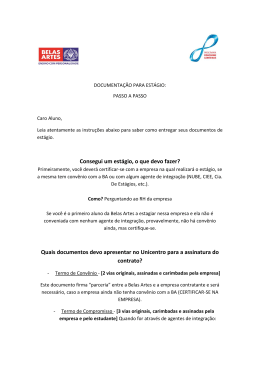 Documenta&ccedil;&atilde;o de Est&aacute;gio